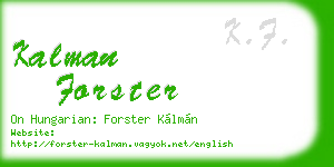kalman forster business card